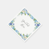 Serviette En Papier Papier de FÊTE Floral Hydrangea Bleu Clair (Coin)