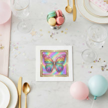 Papier de fête papillon pailleté arc-en-ciel de lu