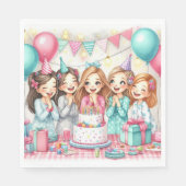 Serviette En Papier Papier de fête pyjama d'anniversaire mignonne Napk (Devant)