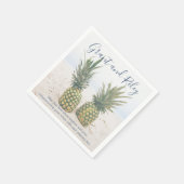Serviette En Papier Papier de fête tropical à l'ananas de la plage (Coin)