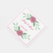 Serviette En Papier Papier de feuillage rose Floral (Coin)