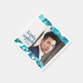 Serviette En Papier Papier de fin d'études Abstrait bleu moderne servi (Coin)