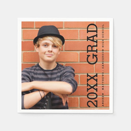 Serviette En Papier Papier de fin d'études secondaires moderne serviet (Devant)