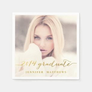 Serviette En Papier Papier de finition photo simple Gold Foil