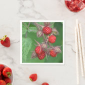 Serviette En Papier Papier de framboises rouges Napkin (En situation)