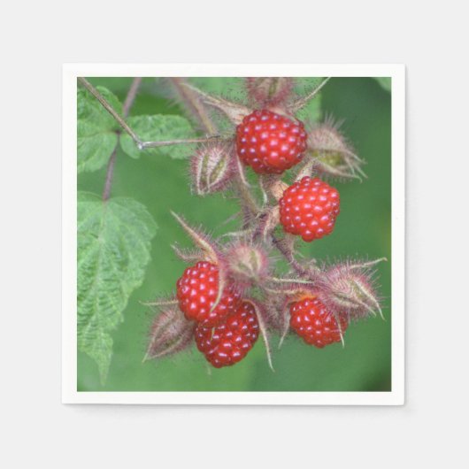 Serviette En Papier Papier de framboises rouges Napkin (Devant)