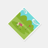Serviette En Papier Papier de Golfer Retro (Coin)
