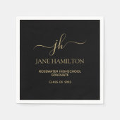 Serviette En Papier Papier de graduation Monogramme moderne (Devant)