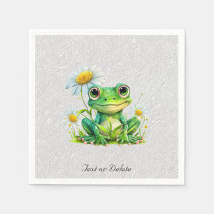 Serviette En Papier Papier de grenouille à fleurs