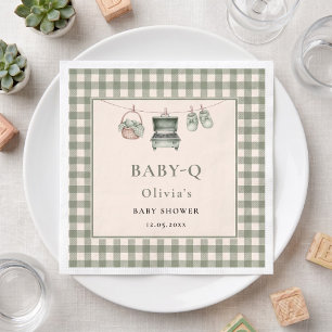 Serviette En Papier Papier de grillée à carreaux sage Baby Q Clothesli