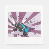 Serviette En Papier Papier de guitare bleu serviettes (Devant)