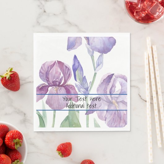 Serviette En Papier Papier de jardin Iris violet Napkin (En situation)