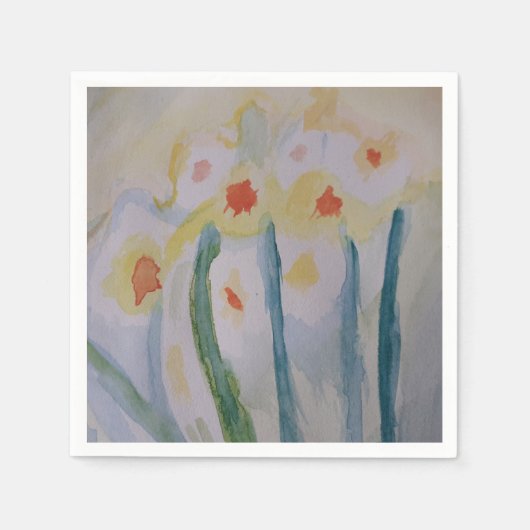 Serviette En Papier Papier de jonquilles Abstraites (Devant)