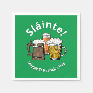 Serviette En Papier Papier de Jour de la Saint Patrick de la bière Slá