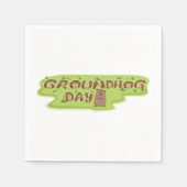 Serviette En Papier Papier de jour de marmotte (Devant)