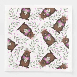 Serviette En Papier Papier de jour de marmotte Napkin