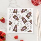 Serviette En Papier Papier de jour de marmotte Napkin (En situation)