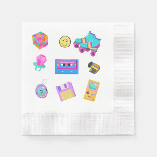 Serviette En Papier Papier de la fête des années 90 Napkin, retour à l