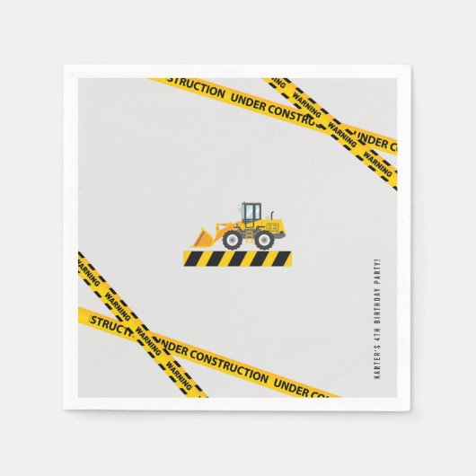 Serviette En Papier Papier de la partie de Trucks de construction mode (Devant)