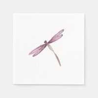 Papier de libellule blanc violet serviettes libell