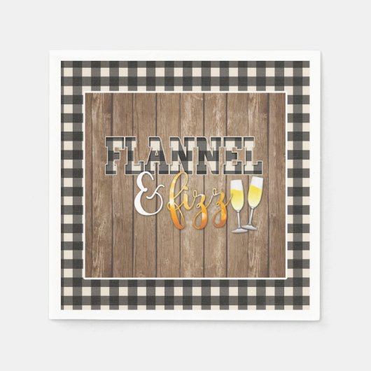 Serviette En Papier Papier de lin et de fizz - Blanc - Bois (Devant)