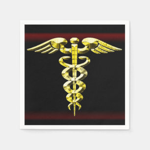 Serviette En Papier Papier de logo santé Caduceus Napkins