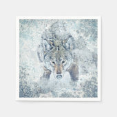 Serviette En Papier Papier de Loup de Neige Napkin (Devant)
