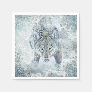 Serviette En Papier Papier de Loup de Neige Napkin