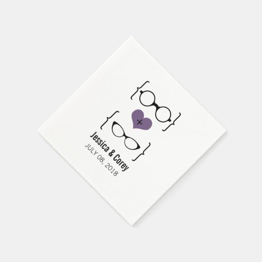 Serviette En Papier Papier de lunettes violet Geeky (Coin)