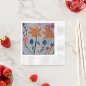 Serviette En Papier Papier de Lys orange Napkin (En situation)