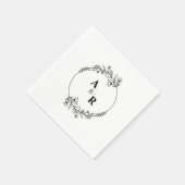 Serviette En Papier Papier de mariage à initiale de couple classique é (Coin)