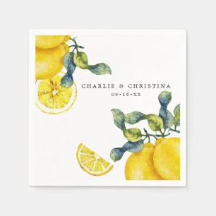 Serviette En Papier Papier de mariage au citron aquarelle