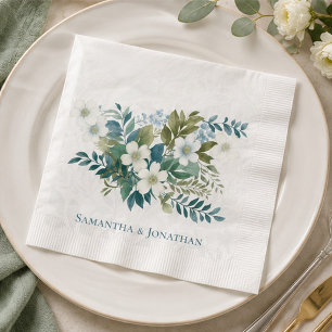Serviette En Papier Papier de mariage au vert sauge et eucalyptus ivoi
