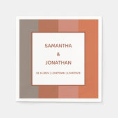 Serviette En Papier Papier de mariage Bauhaus rayé personnalisé servie (Devant)