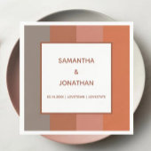 Serviette En Papier Papier de mariage Bauhaus rayé personnalisé servie