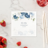 Serviette En Papier Papier de mariage botanique de verdure florale ble (En situation)