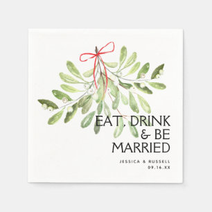 Serviette En Papier Papier de mariage de vacances au gui