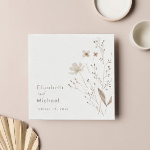 Serviette En Papier Papier de Mariage Élégant Fleur de Près
