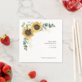Serviette En Papier Papier de mariage floral eucalyptus tournesol (En situation)