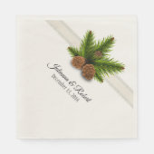 Serviette En Papier Papier de mariage hivernal Pine Cones Napkin (Devant)