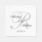 Serviette En Papier Papier de mariage monogramme sur mesure (Devant)