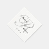 Serviette En Papier Papier de mariage monogramme sur mesure (Coin)