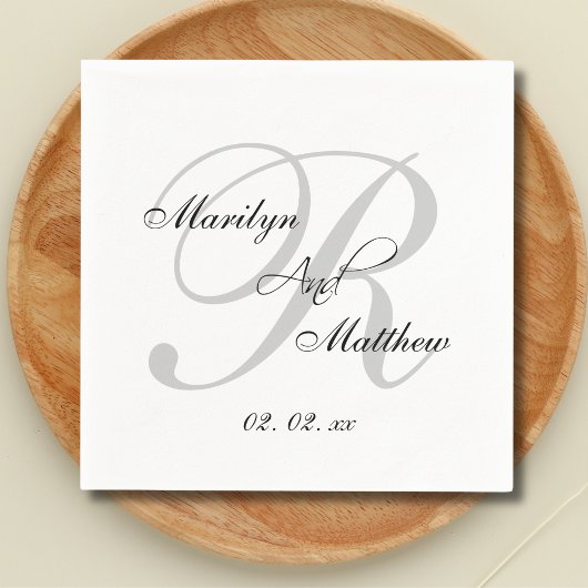 Serviette En Papier Papier de mariage monogramme sur mesure