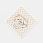 Serviette En Papier Papier de Mariage Pearl personnalisé Napkin (Coin)