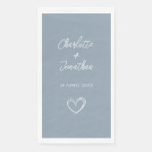 Serviette En Papier Papier de mariage personnalisé cœur simple bleu po (Devant)