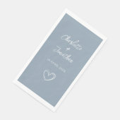 Serviette En Papier Papier de mariage personnalisé cœur simple bleu po (Coin)