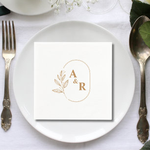 Serviette En Papier Papier de mariage personnalisé Monogram Boho Terra