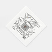 Serviette En Papier Papier de mariage personnalisé tracteur de campagn (Coin)