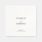 Serviette En Papier Papier de mariage simple et élégant (Devant)