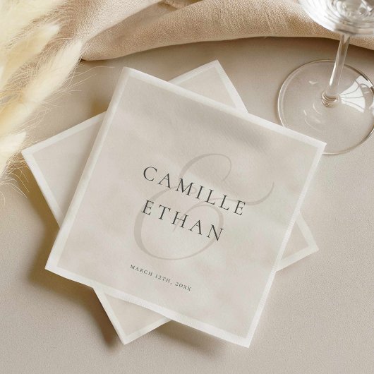 Serviette En Papier Papier de mariage simple moderne